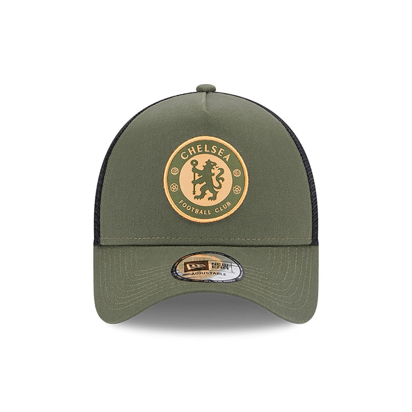 Chelsea FC Lion Crest Khaki A-Frame Trucker Cap