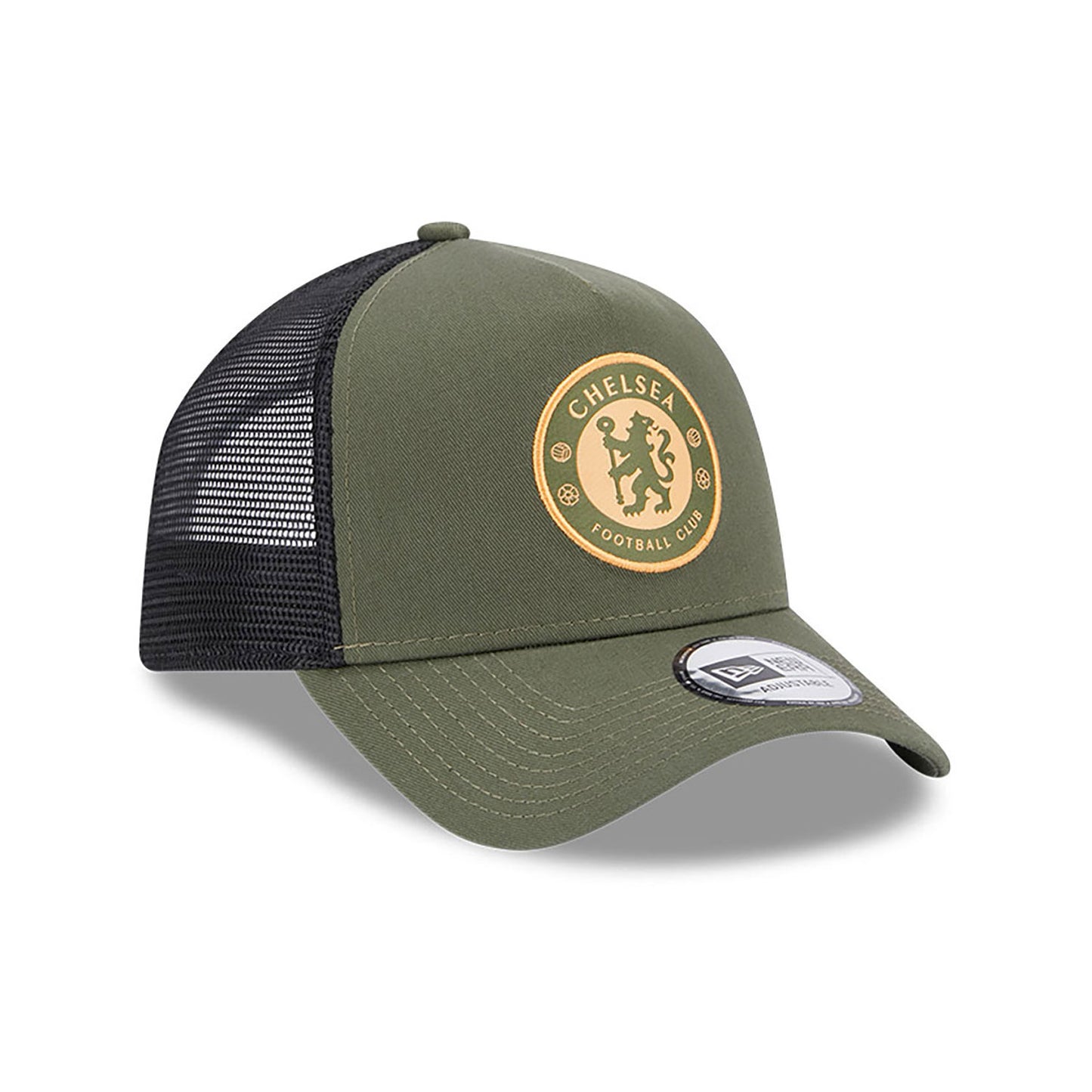 Chelsea FC Lion Crest Khaki A-Frame Trucker Cap