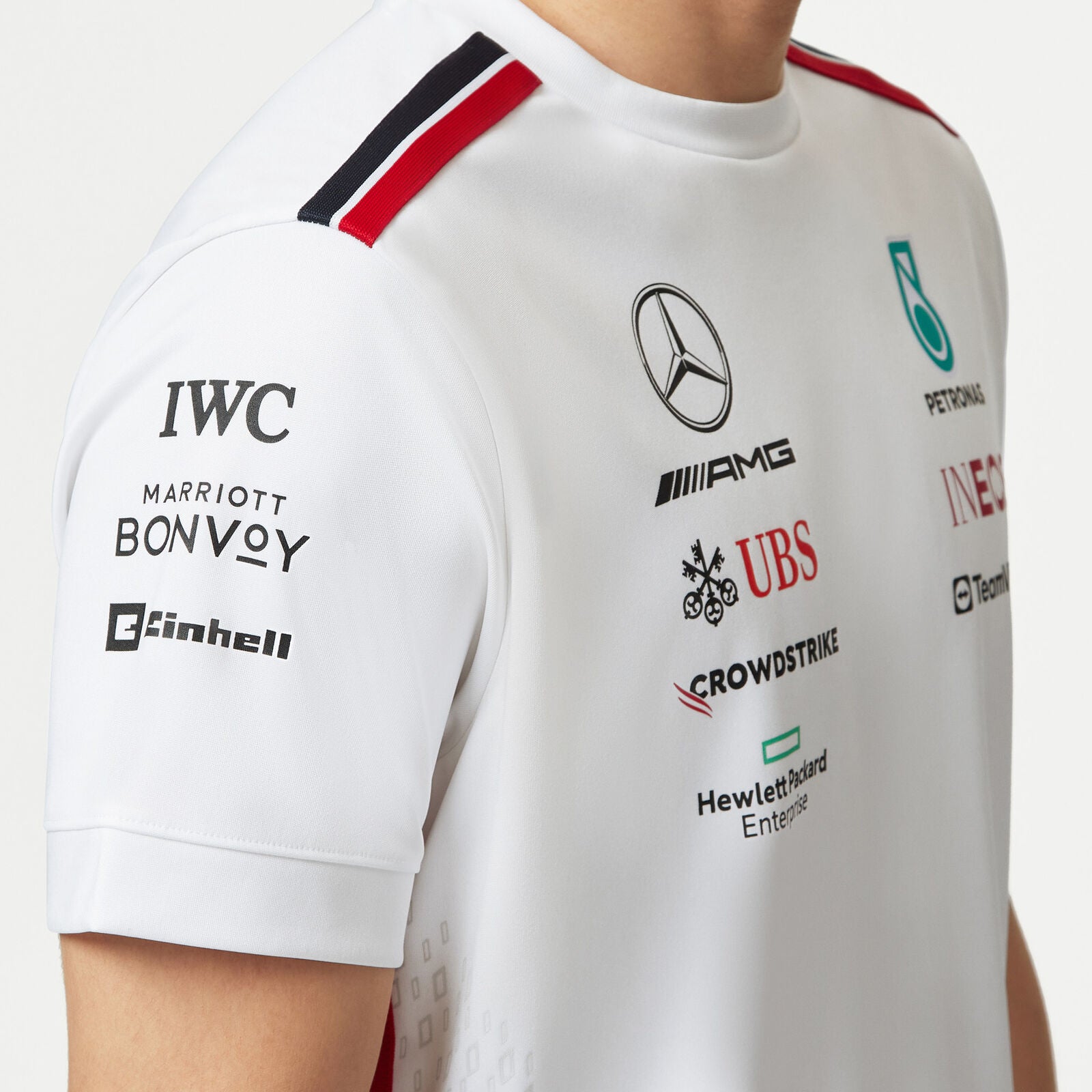 Mercedes AMG Petronas F1 Team Long Sleeve T-Shirt men's White 2023 Free UK  Ship